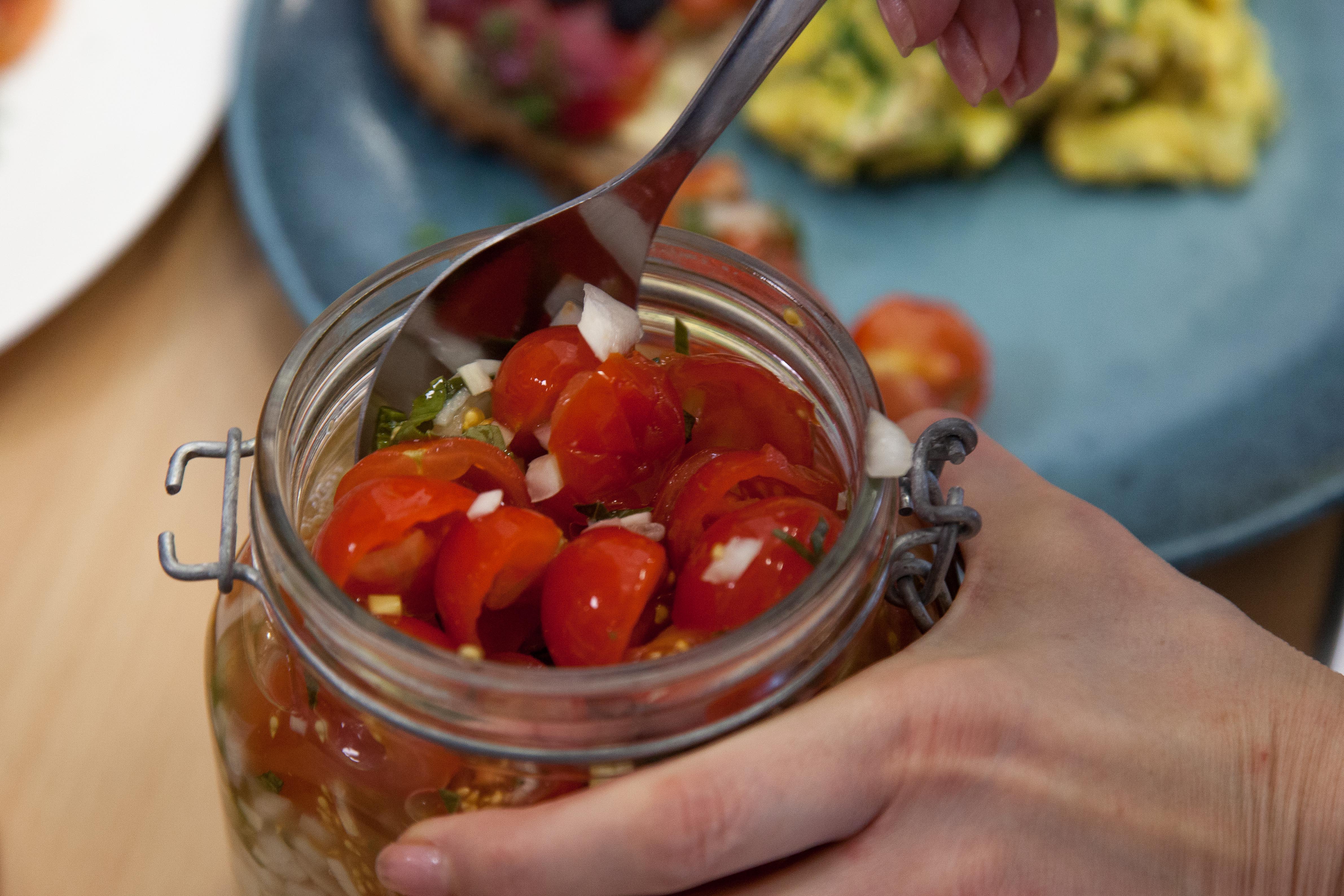 Cherry tomatoes in jar